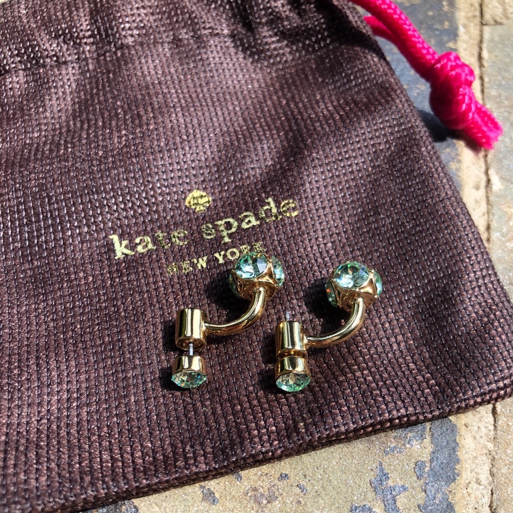 Kate Spade Gold and Green Earrings - Picture 4 of 6